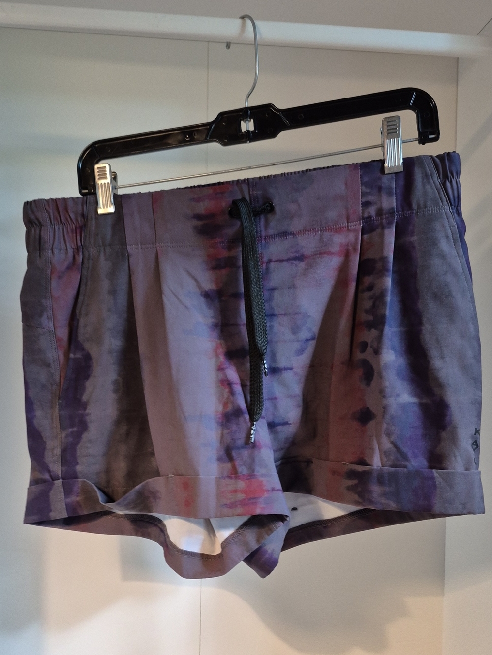 Kavu Purple Tie-Dye Drawstring Athletic Shorts